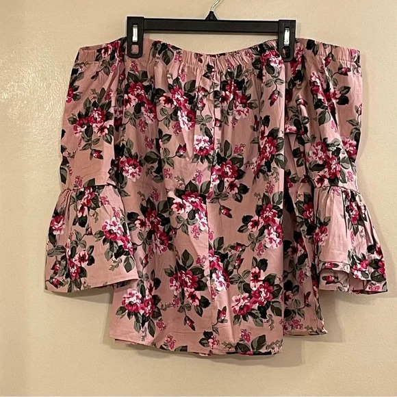 NO COMMENT x FOREVER 21 Plus Size Floral Off the‎ Shoulder Top - Picture 7 of 10